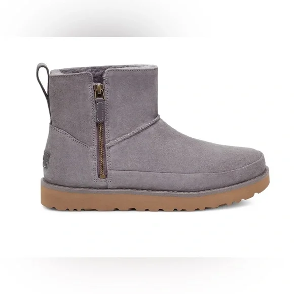Women's Ugg Classic Zip Mini Boot Grey Size 8 - Picture 2 of 12
